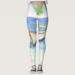 Morning in Bali Watercolor Leggings