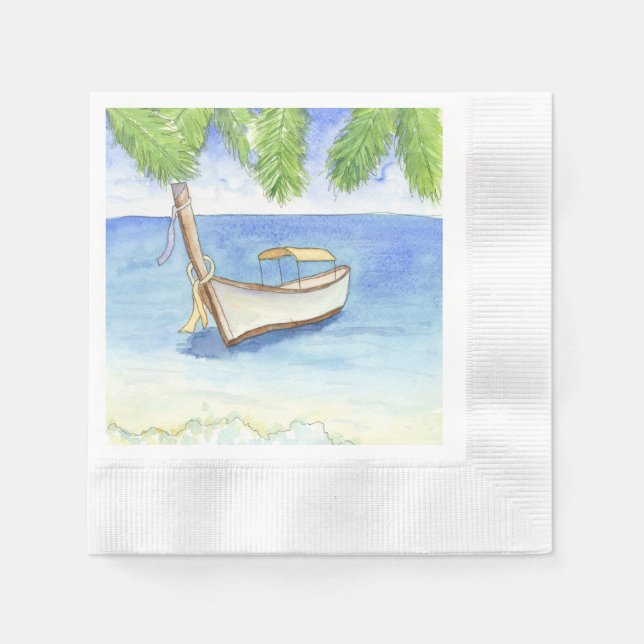 Morning in Bali Watercolor Napkin (Front)