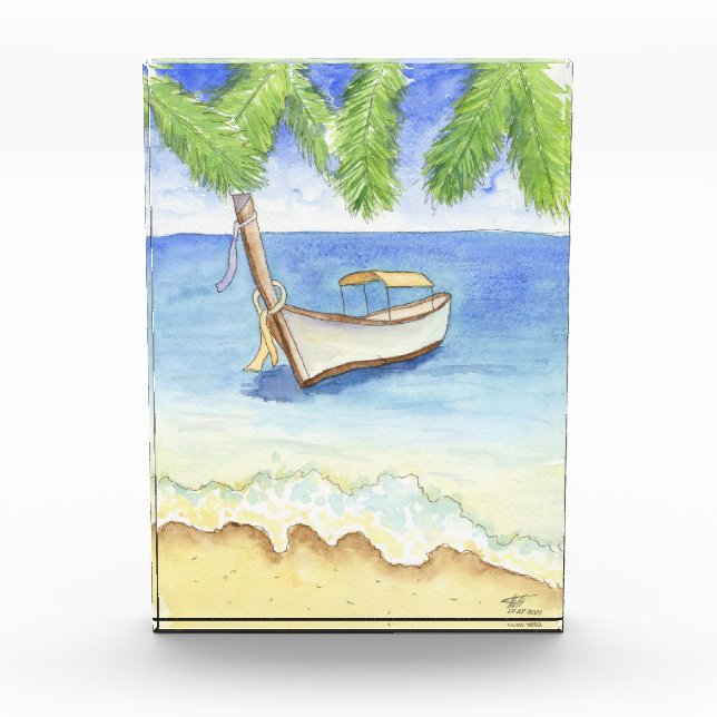 Morning in Bali Watercolor Photo Block (Front)