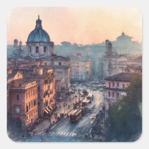 Morning in Rome Square Sticker
