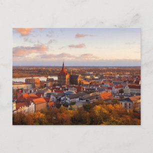 Morning in Rostock Germany postcard
