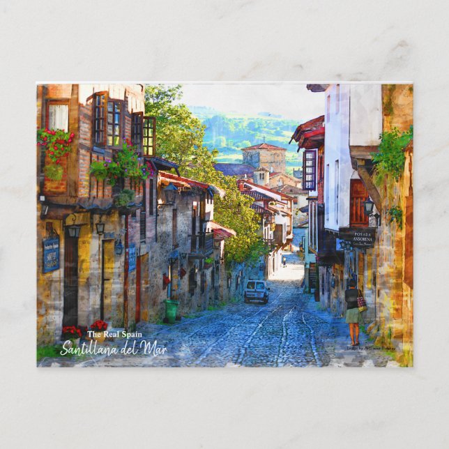 Morning in Santillana del Mar - The Real Spain Postcard (Front)