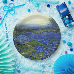 Morning in the Bluebonnets Paper Plate