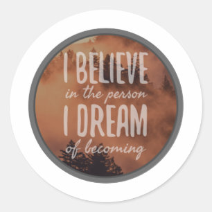 morning inspirational words for self love classic round sticker