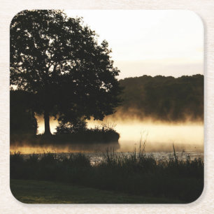 Morning Lake Scene coastercn Square Paper Coaster