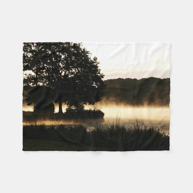 Morning Lake Scene fbcna Fleece Blanket (Front (Horizontal))