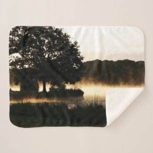 Morning Lake Scene sbcnm Sherpa Blanket