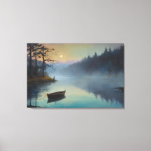 Morning landscape of a river in a misty forest