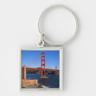 Morning light bathes the Golden Gate Bridge Key Ring