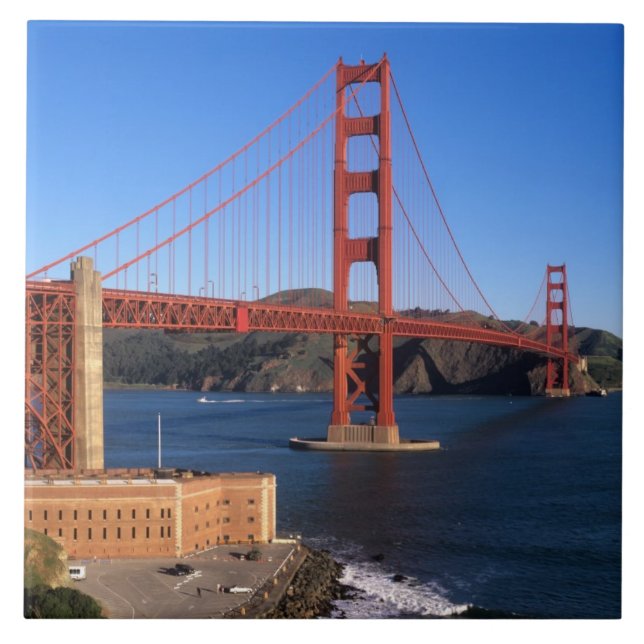 Morning light bathes the Golden Gate Bridge Tile (Front)