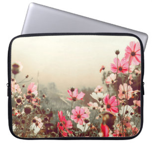 Morning light, blooming pink cosmos. laptop sleeve