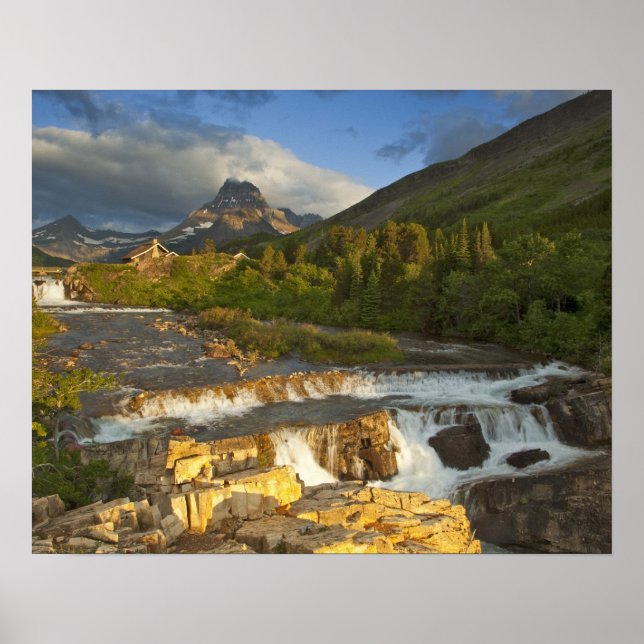 Morning light greets Swiftcurrent Falls in the Poster (Front)