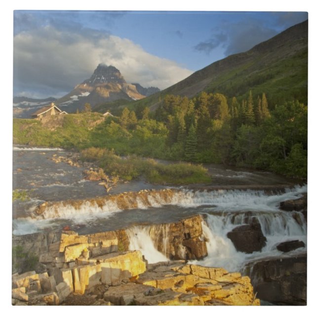 Morning light greets Swiftcurrent Falls in the Tile (Front)