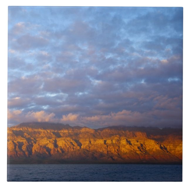 Morning light greets the Sierra de la Giganta Ceramic Tile (Front)