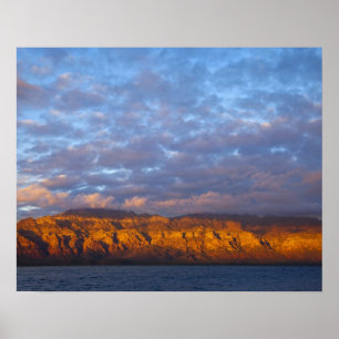 Morning light greets the Sierra de la Giganta Poster