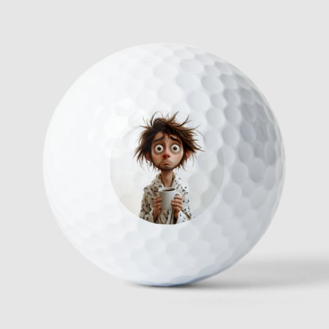 Morning Madness: Coffee First, Questions Later Golf Balls (Front)