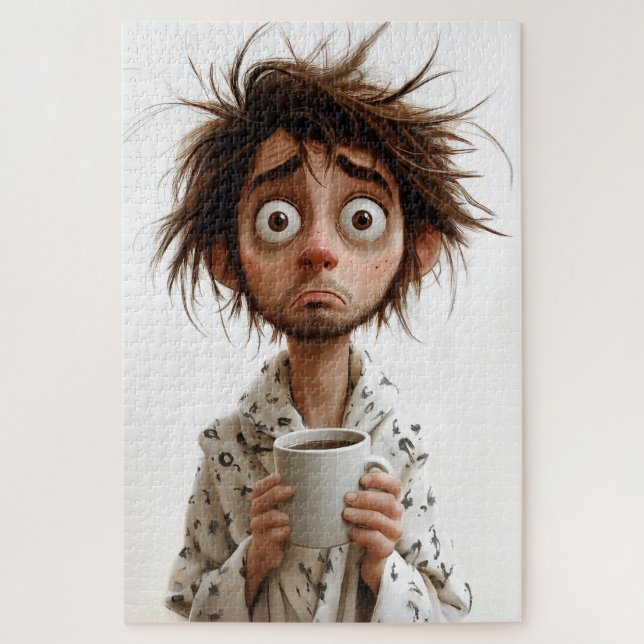 Morning Madness: Coffee First, Questions Later Jigsaw Puzzle (Vertical)