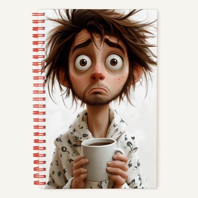 Morning Madness: Coffee First, Questions Later Notebook (Front)