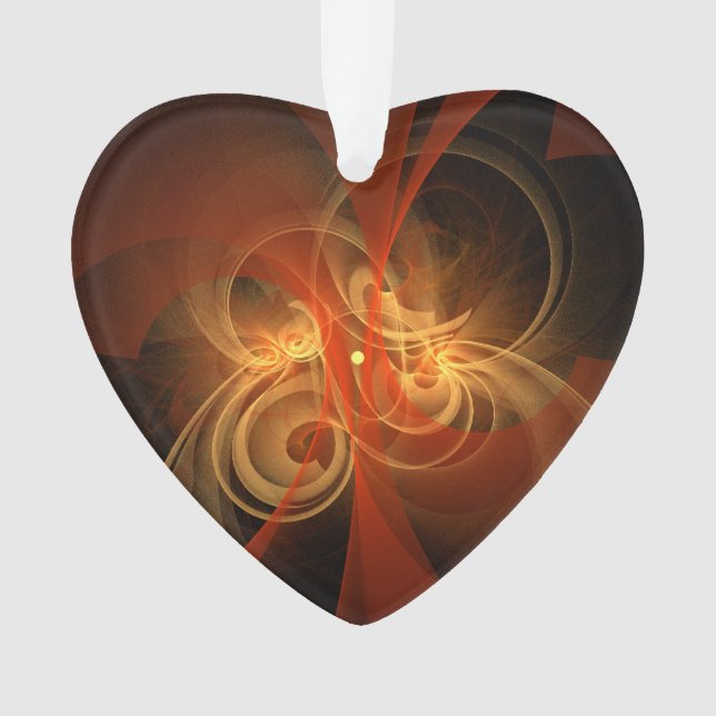Morning Magic Abstract Art Acrylic Heart Ornament (Front)