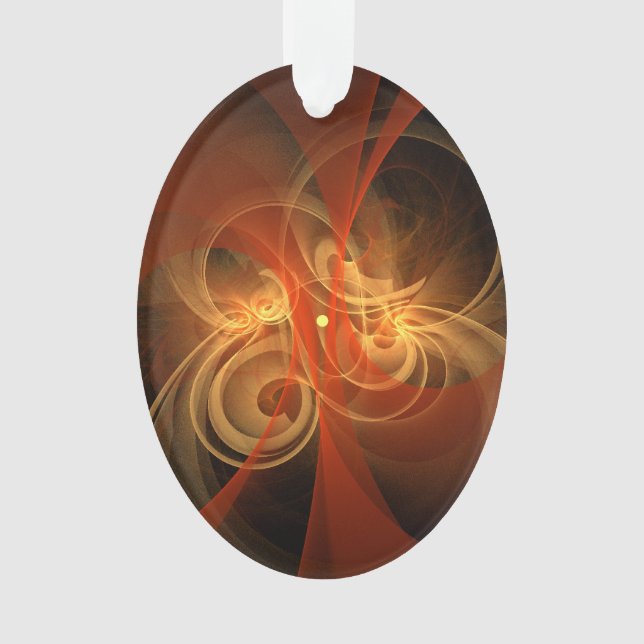 Morning Magic Abstract Art Acrylic Oval Ornament (Front)