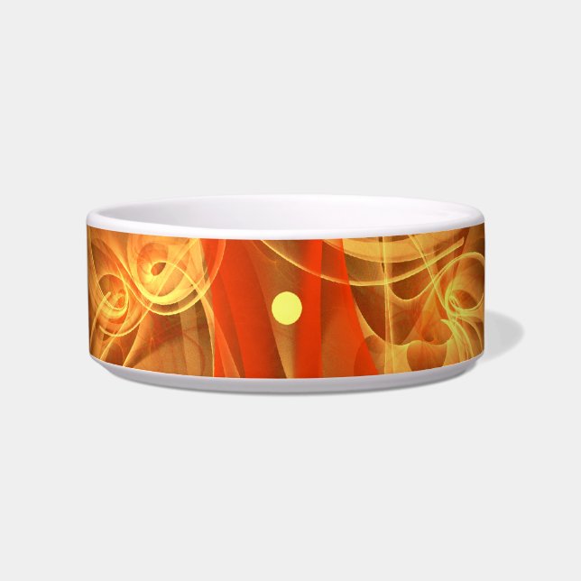 Morning Magic Abstract Art Cat Bowl (Front)