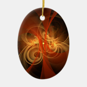 Morning Magic Abstract Art Oval Ornament