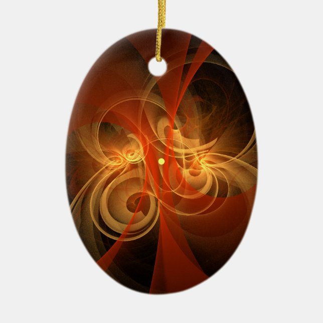Morning Magic Abstract Art Oval Ornament (Front)