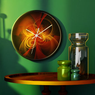 Morning Magic Abstract Art Round Large Clock
