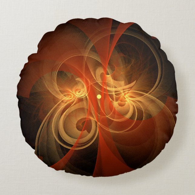 Morning Magic Abstract Art Round Pillow (Front)