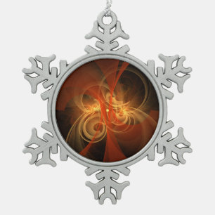 Morning Magic Abstract Art Snowflake Pewter Christmas Ornament