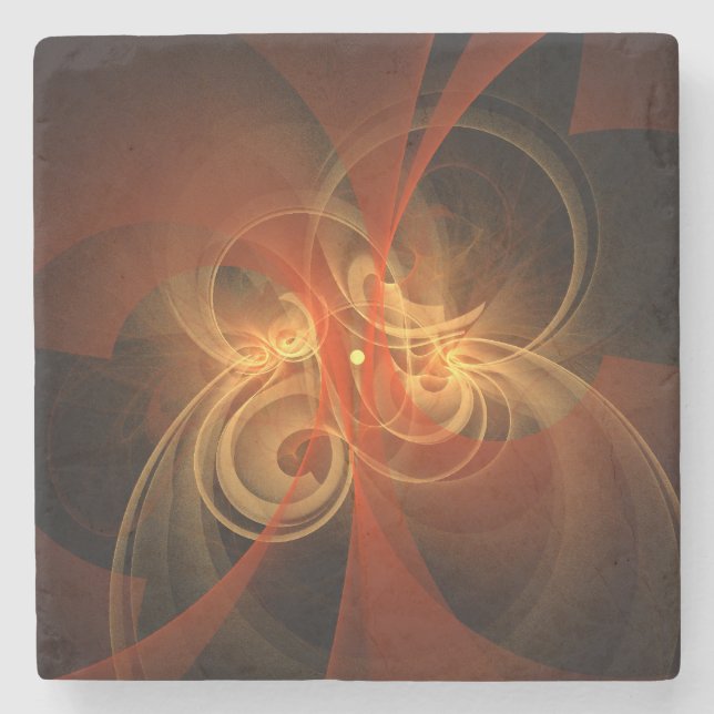 Morning Magic Abstract Art Stone Coaster (Front)