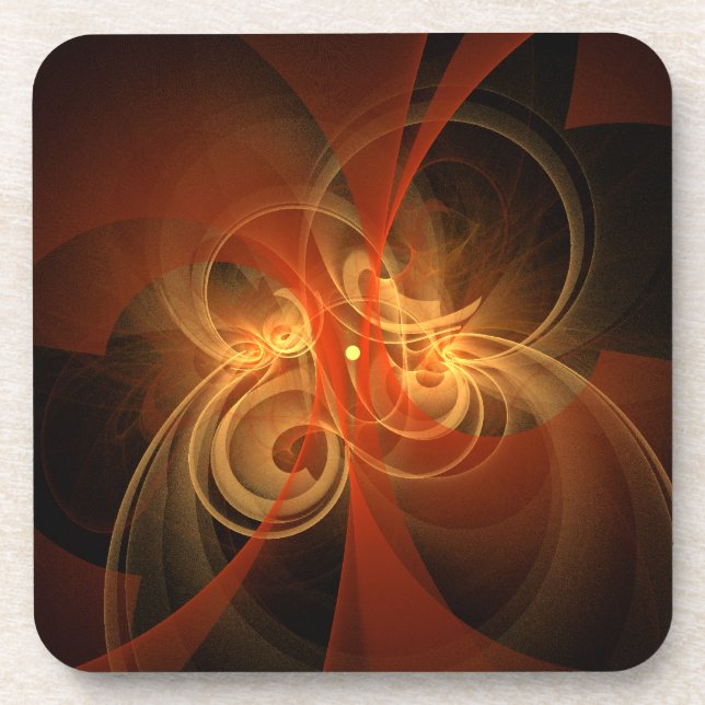 Morning Magic Modern Abstract Light Energy Art Coaster (Front)