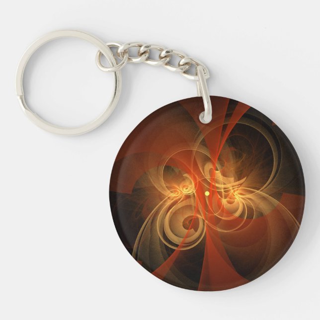 Morning Magic Modern Abstract Light Energy Art Key Ring (Front)