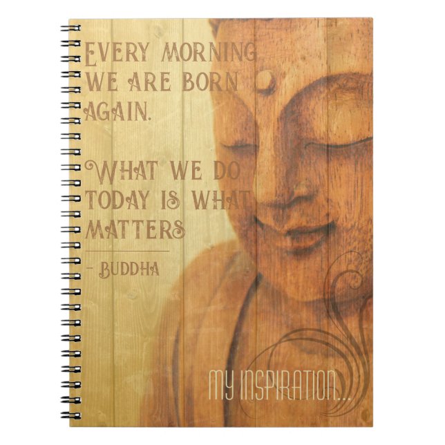 Morning Mantra Daily Affirmation Buddha Quote Notebook (Front)