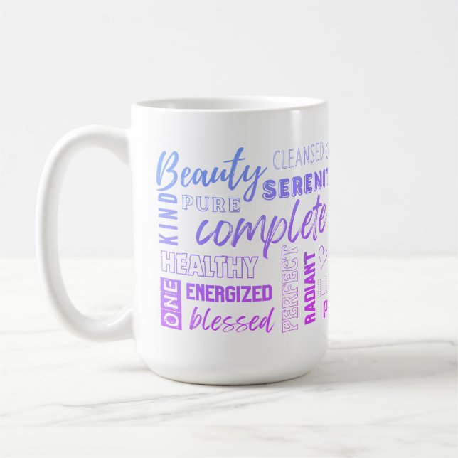 Morning Mantra I AM Inspirational High Vibe Words  Coffee Mug (Left)