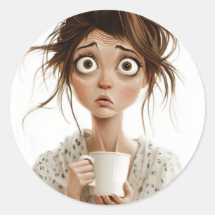 Morning Mayhem Classic Round Sticker