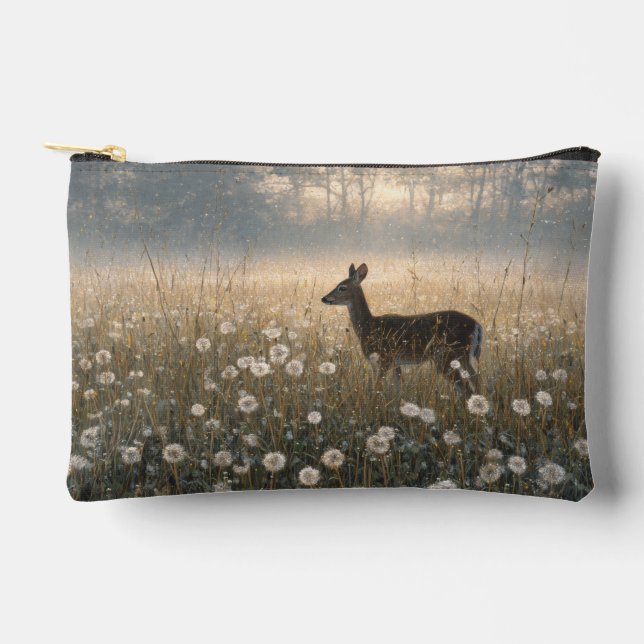 Morning Meadow Deer Silhouette Pouch (Front)