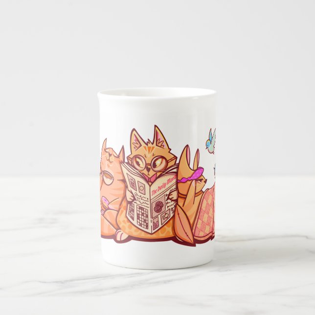 Morning Meow - Cute Cat Mug (Front)