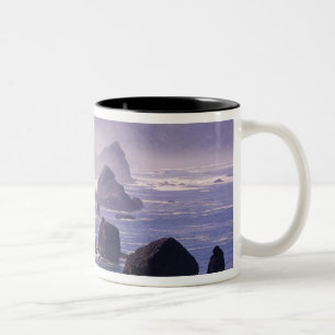 Morning mist along Oregon coast near Nesika, Two-Tone Coffee Mug