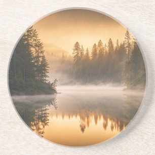 Morning Mist on River in the Pines Coaster