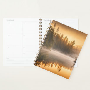 Morning Mist on River in the Pines Planner