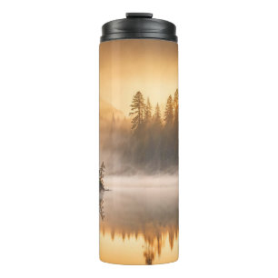 Morning Mist on River in the Pines Thermal Tumbler