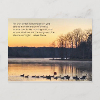 Morning mist on the lake card