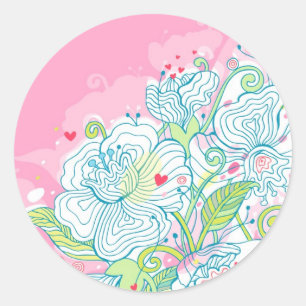Morning Mist Over My Heart Classic Round Sticker