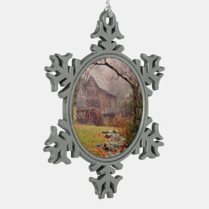 Morning Mist Snowflake Pewter Christmas Ornament
