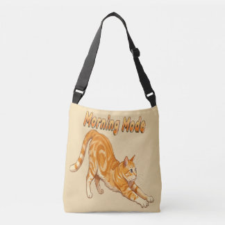 Morning Mode Orange Tabby Cat Stretching Funny Cat Crossbody Bag