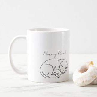 Morning Mood Minimalist Sleepy Dog Mug