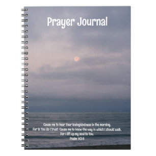 Morning Moon Over the Ocean Bible Verse Journal