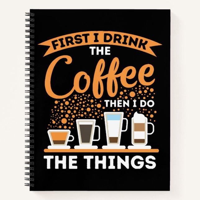 Morning Motivation Boost - Coffee Lover Mantra Notebook (Front)