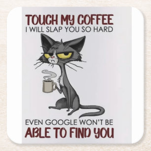 morning motivation square paper coaster